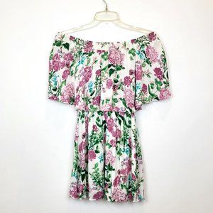 Show Me Your MuMu Casita Floral Off the Shoulder Mini Dress, Size Small, EUC
